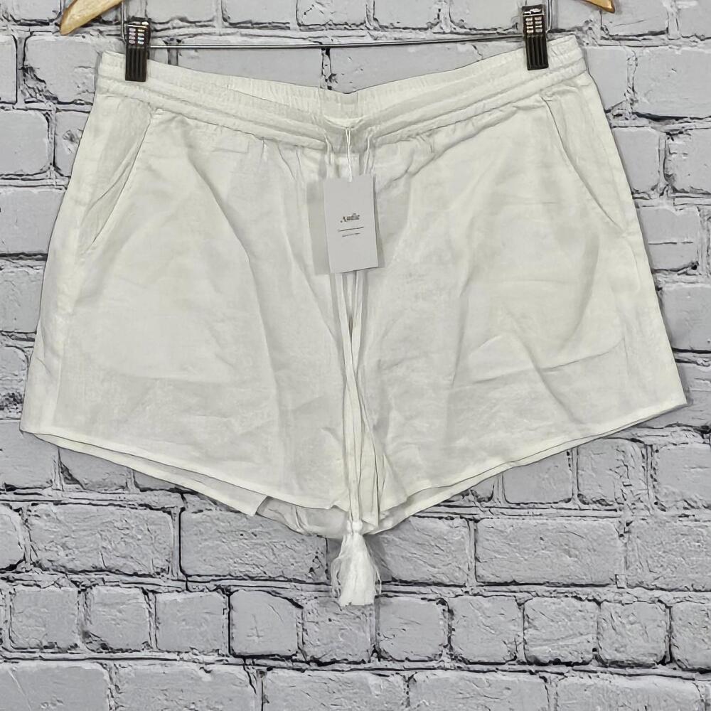 2/$30 Andie The Graciosa Linen Shorts Coconut Size M | Lightweight Summer Style - Picture 2 of 6